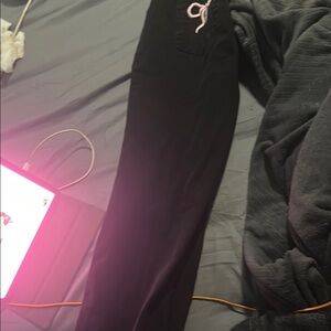 SHEIN Black Jeans with Pink Drawstring